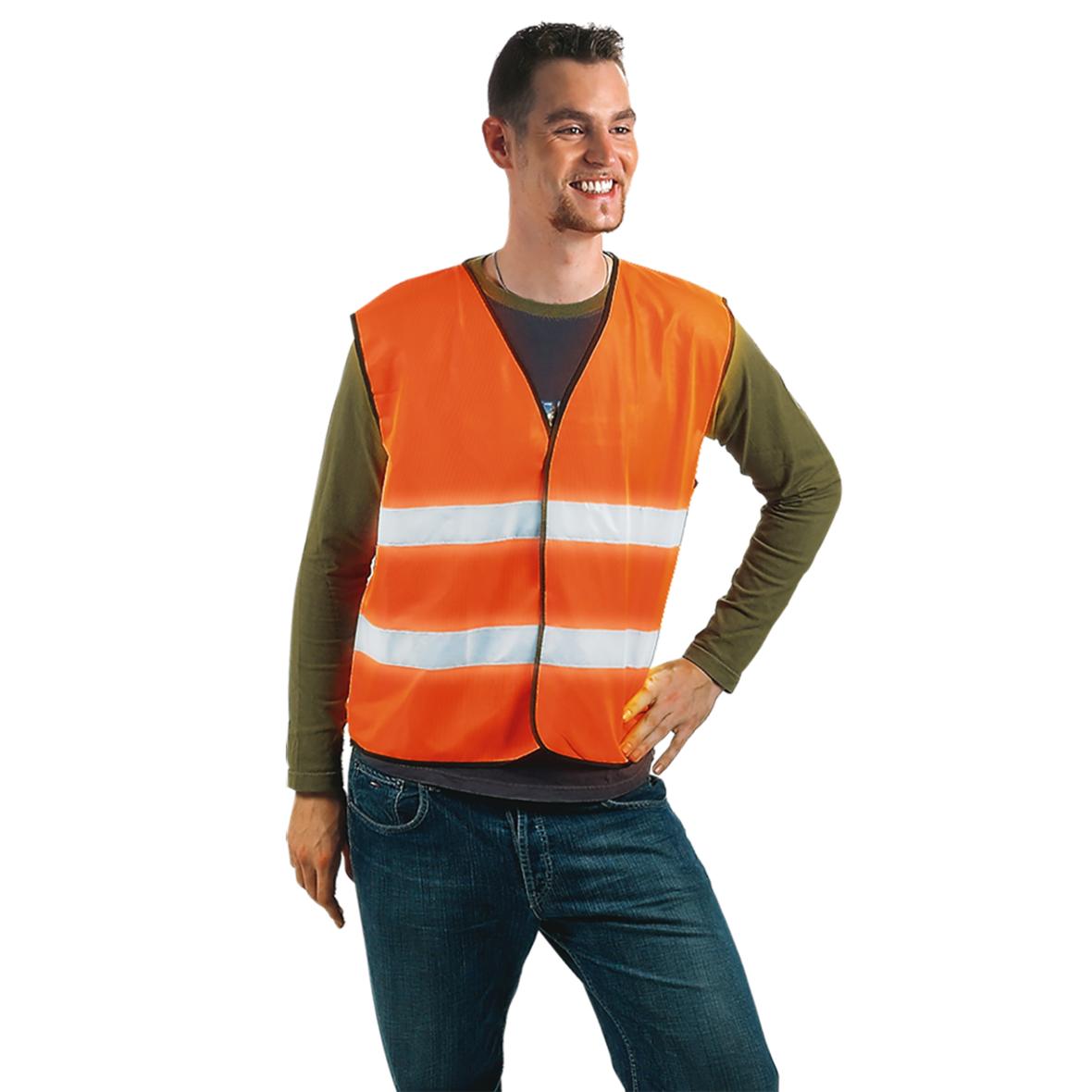 Gilet de sécurité Standard avec pochette, orange-néon-09404109-00007