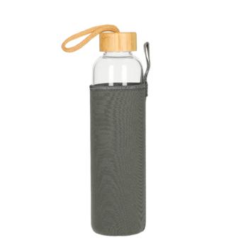 Glass bottle with sleeve "Bamboo" 0,75 l