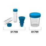 Sběrný kelímek pro kloktací test na covid, Transparentní/Světle Modrá (antibakteriální)