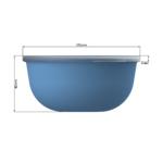 Food-Bowl "ToGo", 1,0 l, 1K víko, příjemná modrá/Transparentní mléčná